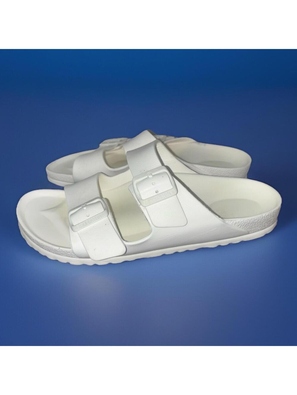 Birkenstock Arizona Essentials Slides Women 10 Men 8 White Sandals